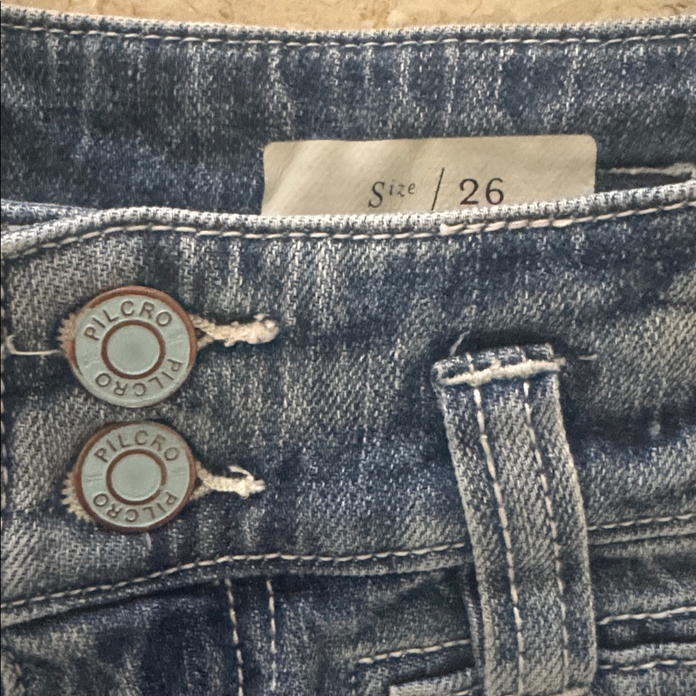 Anthropologie Pilcro The Wanderer Relaxed Utility Jean Distressed Denim Pockets - Picture 6 of 16